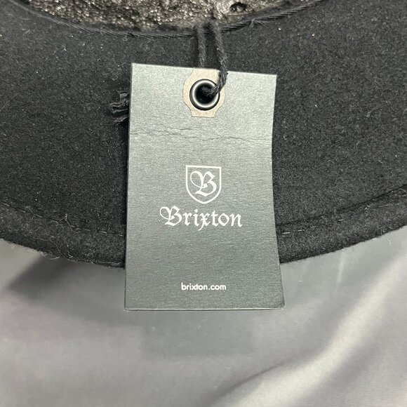 Brixton Messer Fedora Size XS Black NWT New Wool Fall Hat Brown Band Classic Uni - Picture 6 of 9